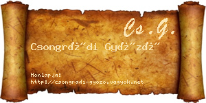 Csongrádi Győző névjegykártya